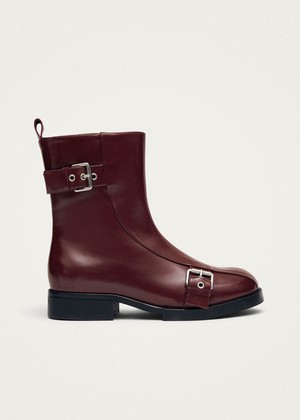Agyness Burgundy Leather Ankle Boots from Alohas Agyness Burgundy Leather Ankle Boots from Alohas
