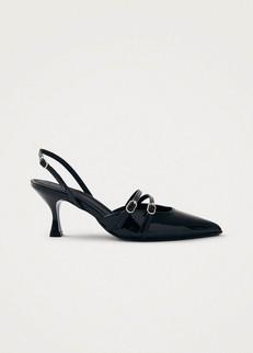 Joelle Black Patent Leather Pumps via Alohas