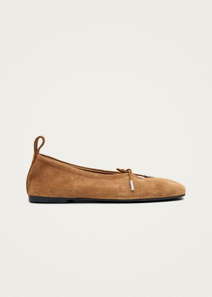 Rosalind Suede Tan Leather Ballet Flats from Alohas