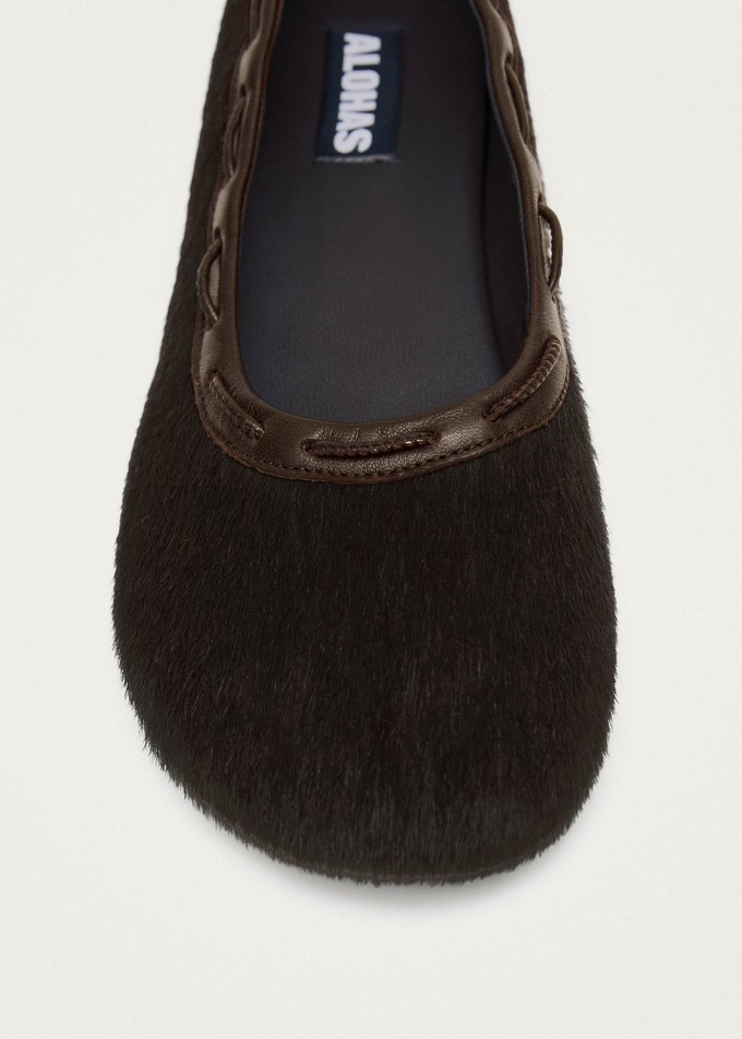 Gill Soft Brown Leather Ballet Flats from Alohas