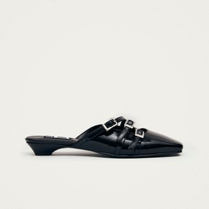 Penelope Onix Black Leather Mules from Alohas