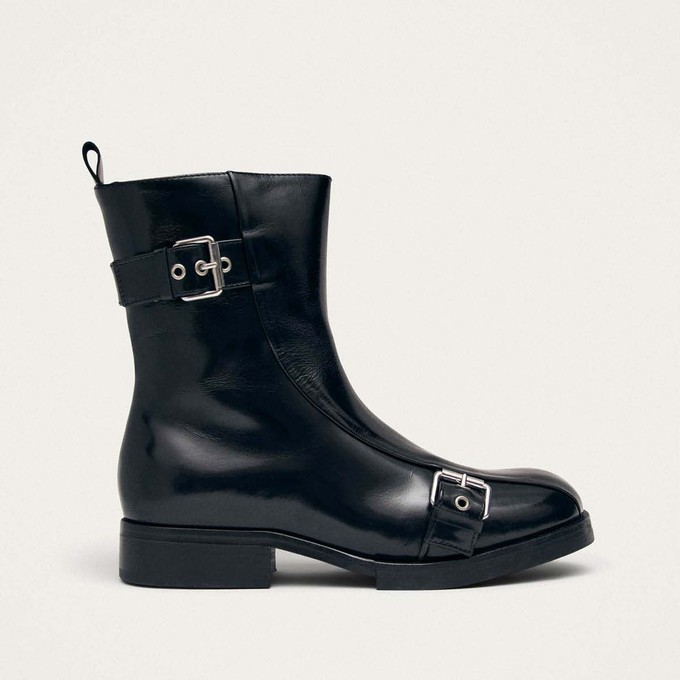 Agyness Black Leather Ankle Boots from Alohas Agyness Black Leather Ankle Boots from Alohas