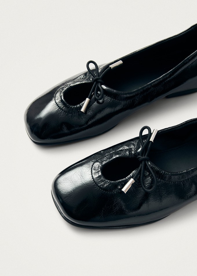 Rosalind Black Patent Leather Ballet Flats from Alohas