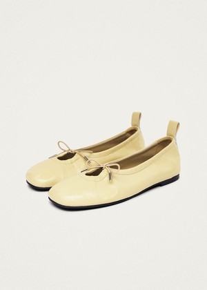 Rosalind Patent Vanilla Leather Ballet Flats from Alohas