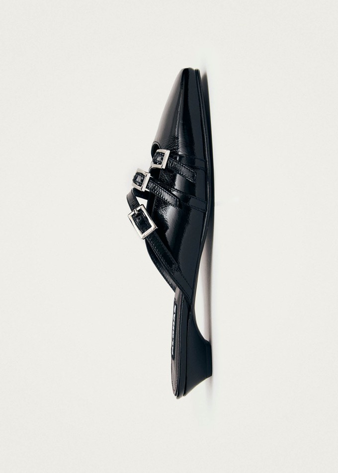 Penelope Onix Black Leather Mules from Alohas