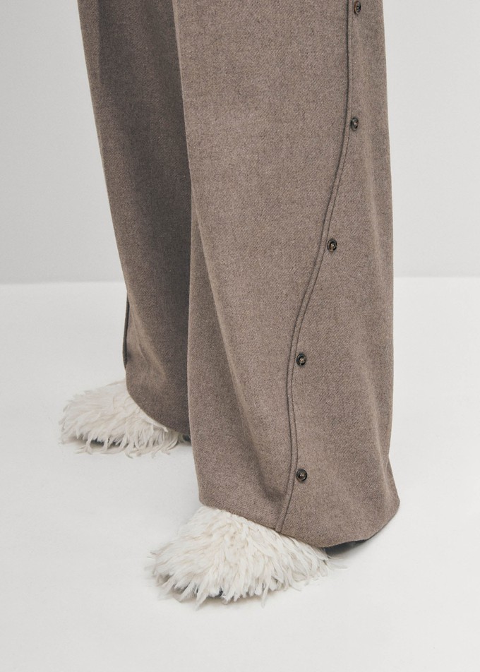 Maja Furry Cream Leather Mules from Alohas
