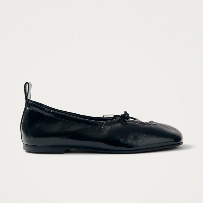 Rosalind Black Patent Leather Ballet Flats from Alohas