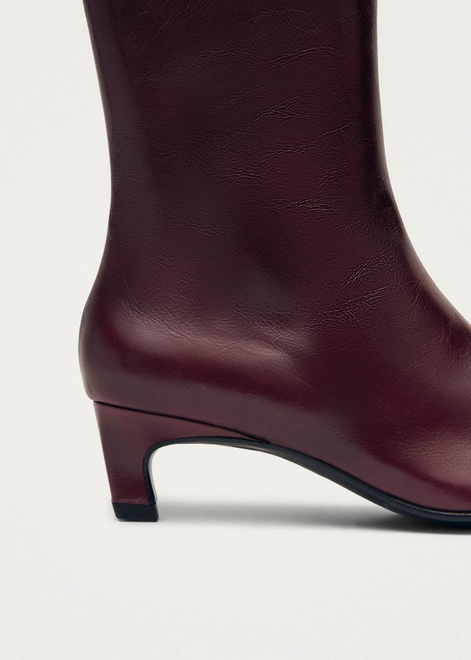 Ambar Rift Burgundy Leather Ankle Boots from Alohas Ambar Rift Burgundy Leather Ankle Boots from Alohas