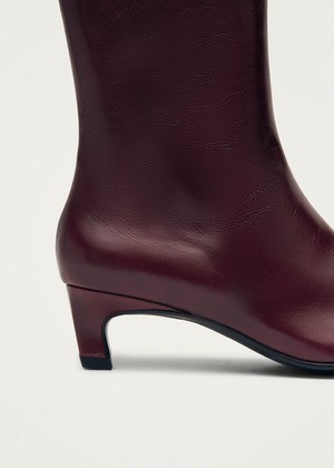 Ambar Rift Burgundy Leather Ankle Boots from Alohas Ambar Rift Burgundy Leather Ankle Boots from Alohas