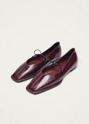 Sway Burgundy Leather Ballet Flats from Alohas