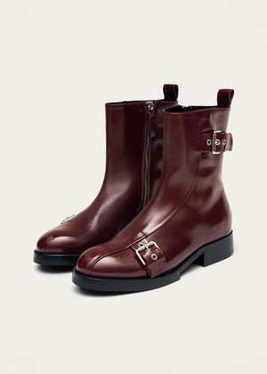 Agyness Burgundy Leather Ankle Boots from Alohas Agyness Burgundy Leather Ankle Boots from Alohas