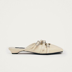 Penelope Onix Cream Leather Mules from Alohas