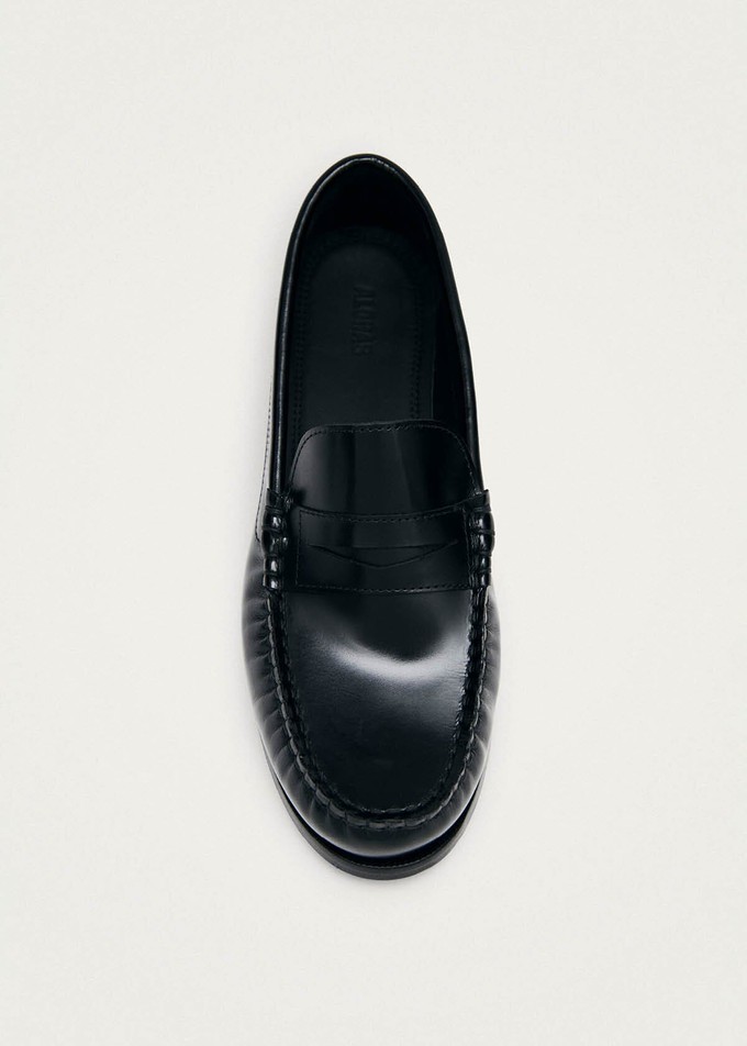 Rivet Black Leather Loafers from Alohas