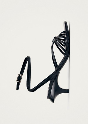 Soleia Black Leather Sandals from Alohas