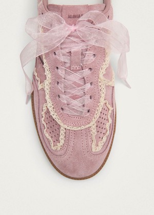 Tb.490 Crochet Pink Leather Sneakers from Alohas Tb.490 Crochet Pink Leather Sneakers from Alohas