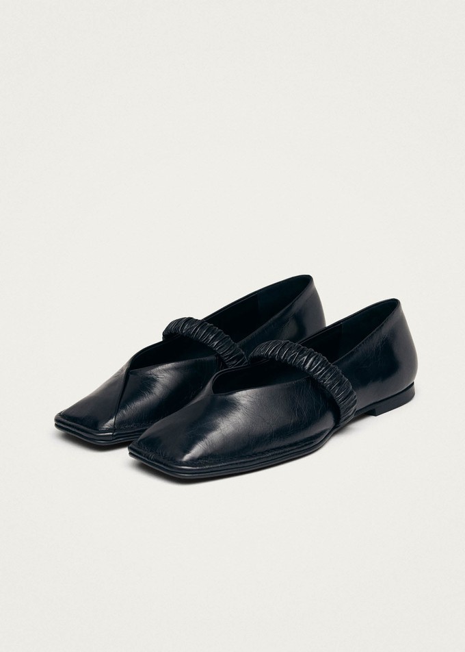 Lautan Black Leather Ballet Flats from Alohas