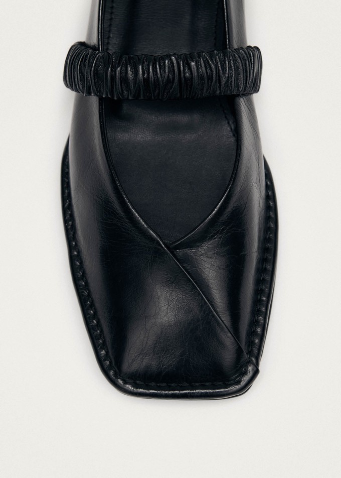 Lautan Black Leather Ballet Flats from Alohas