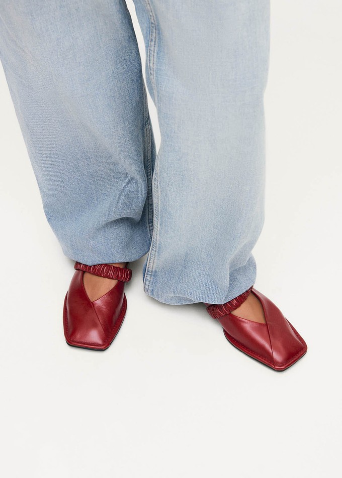 Lautan Red Leather Ballet Flats from Alohas