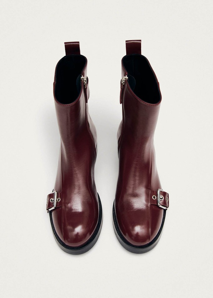 Agyness Burgundy Leather Ankle Boots from Alohas Agyness Burgundy Leather Ankle Boots from Alohas