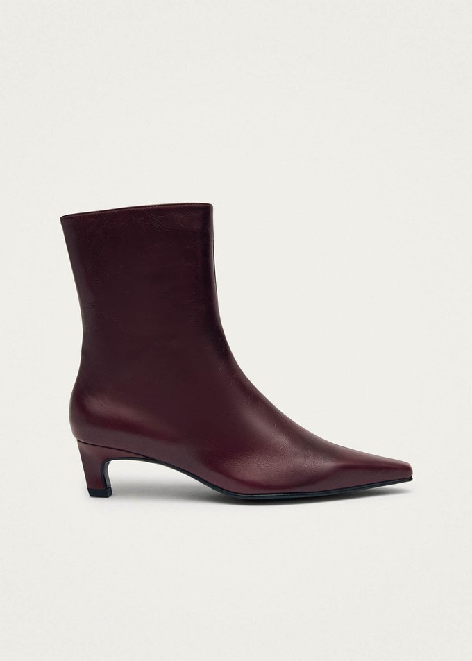 Ambar Rift Burgundy Leather Ankle Boots from Alohas Ambar Rift Burgundy Leather Ankle Boots from Alohas