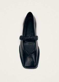 Lautan Black Leather Ballet Flats via Alohas