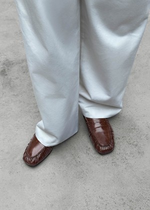 Aven Patent Brown Leather Loafers from Alohas