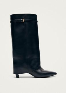 Evita Black Leather Boots via Alohas