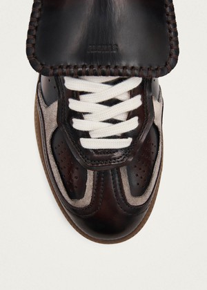 Tb.490 Club Brushed Dark Chocolate Leather Sneakers from Alohas Tb.490 Club Brushed Dark Chocolate Leather Sneakers from Alohas
