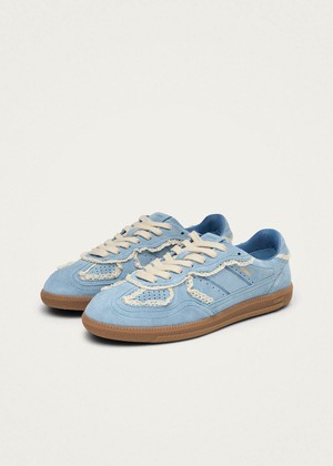 Tb.490 Crochet Blue Leather Sneakers from Alohas Tb.490 Crochet Blue Leather Sneakers from Alohas