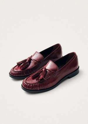 Marietta Burgundy Patent Leather Loafers from Alohas