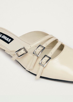 Penelope Onix Cream Leather Mules from Alohas