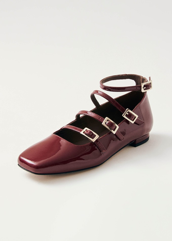 Luke Onix Wine Burgundy Leather Ballet Flats from Alohas