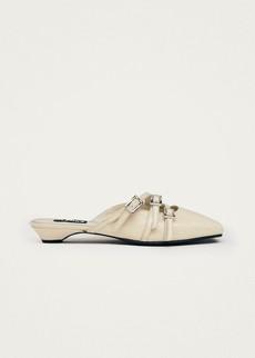 Penelope Onix Cream Leather Mules via Alohas
