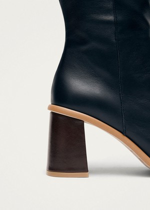 West Vintage Black Leather Ankle Boots from Alohas