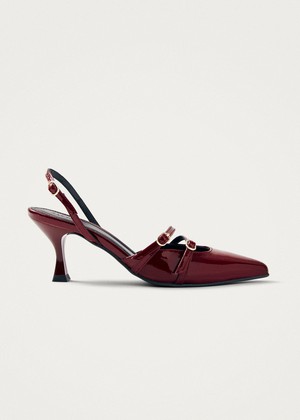 Joelle Burgundy Patent Leather Pumps from Alohas