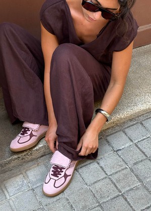 Tb.490 Club Suede Pink Leather Sneakers from Alohas