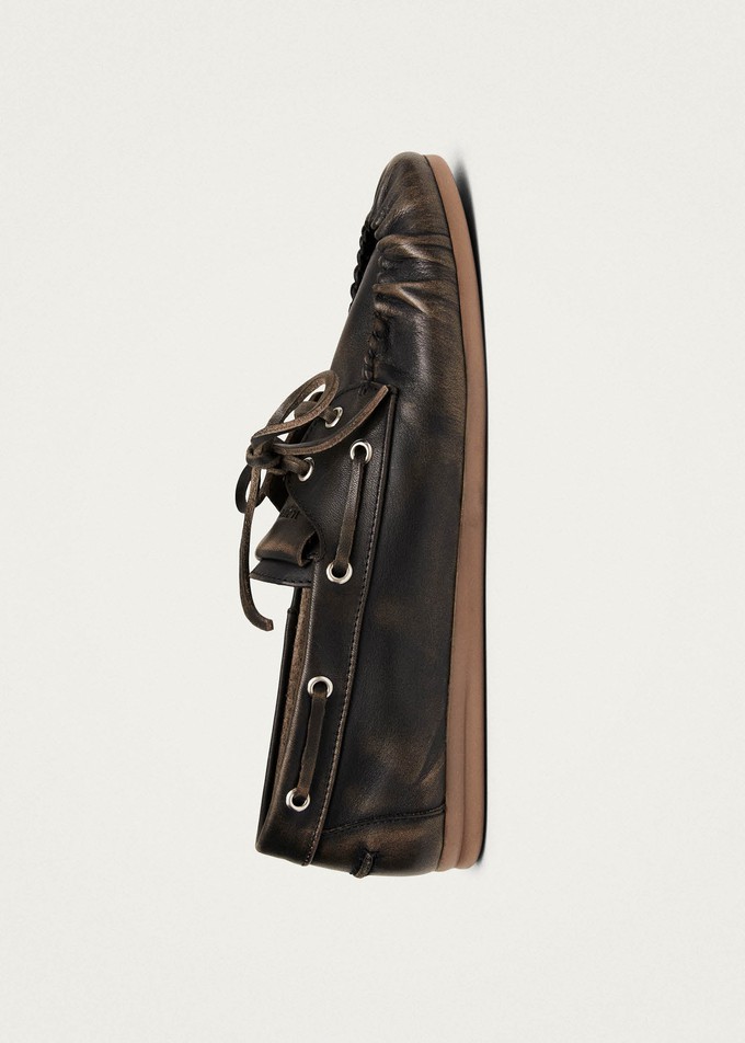 Rowan Brushed Brown Leather Loafers from Alohas