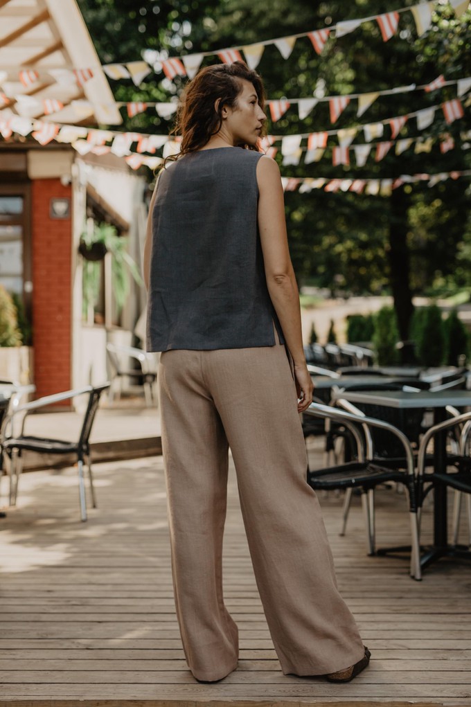 Oulu long linen pants in Rosy Brown from AmourLinen
