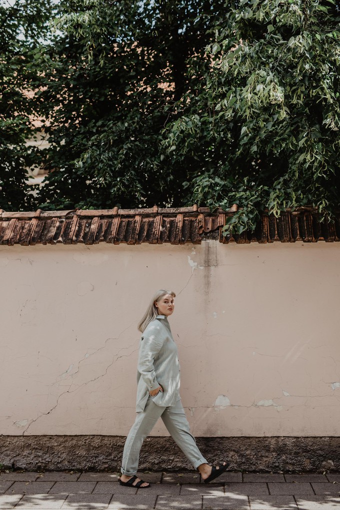 Sahara linen set for women in Sage Green from AmourLinen