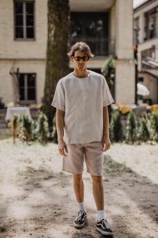 Atlas oversized linen top in Cream via AmourLinen