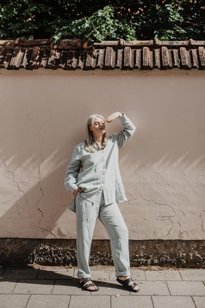 Sahara linen set for women in Sage Green from AmourLinen