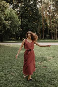 Iris linen wrap skirt in Terracotta via AmourLinen