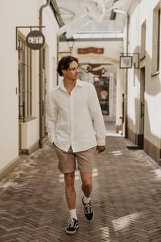Hector classic linen shirt in White via AmourLinen