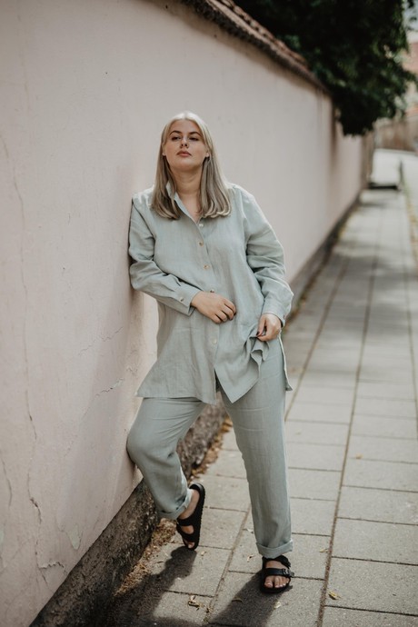 Sahara linen set for women in Sage Green from AmourLinen