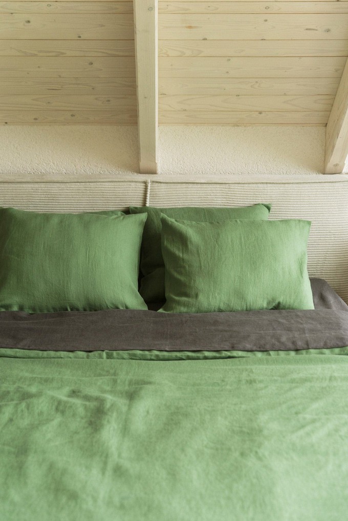 Linen bedding set in Matcha Green from AmourLinen