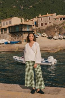 Adele linen wrap top in White via AmourLinen