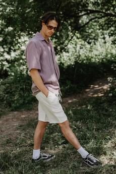 Hermes classic linen shorts in White via AmourLinen