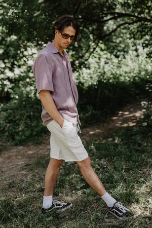 Hermes classic linen shorts in White from AmourLinen