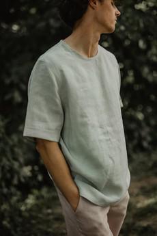 Atlas oversized linen top in Sage Green via AmourLinen