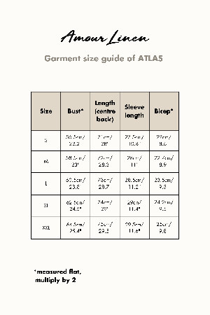 Atlas oversized linen top in Cream from AmourLinen